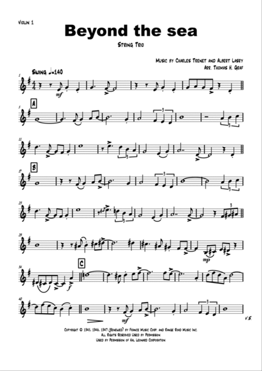 Beyond The Sea String Trio scores gallery preview page 4