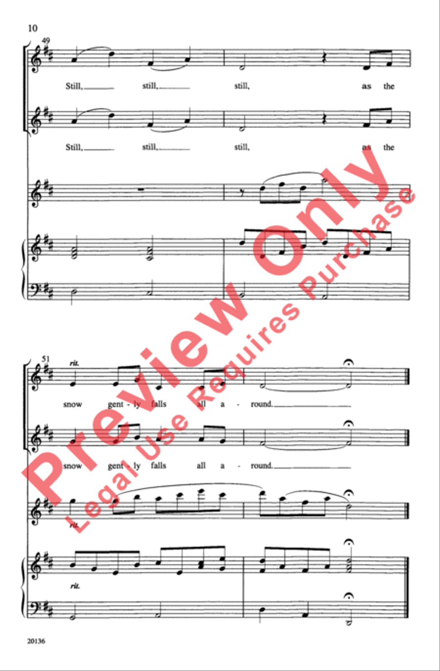Snow Is Falling Still 2-Part scores gallery preview page 10