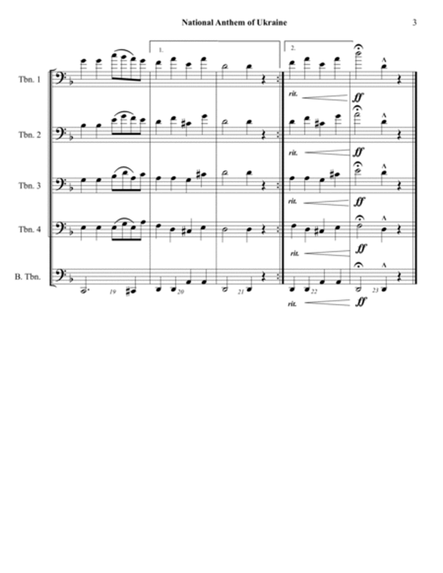 National Anthem of Ukraine - Trombone Quintet Choir - Adv. Intermediate Level image number null