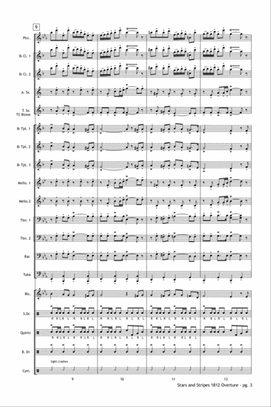 Stars and Stripes 1812 Overture Marching Band scores gallery preview page 4