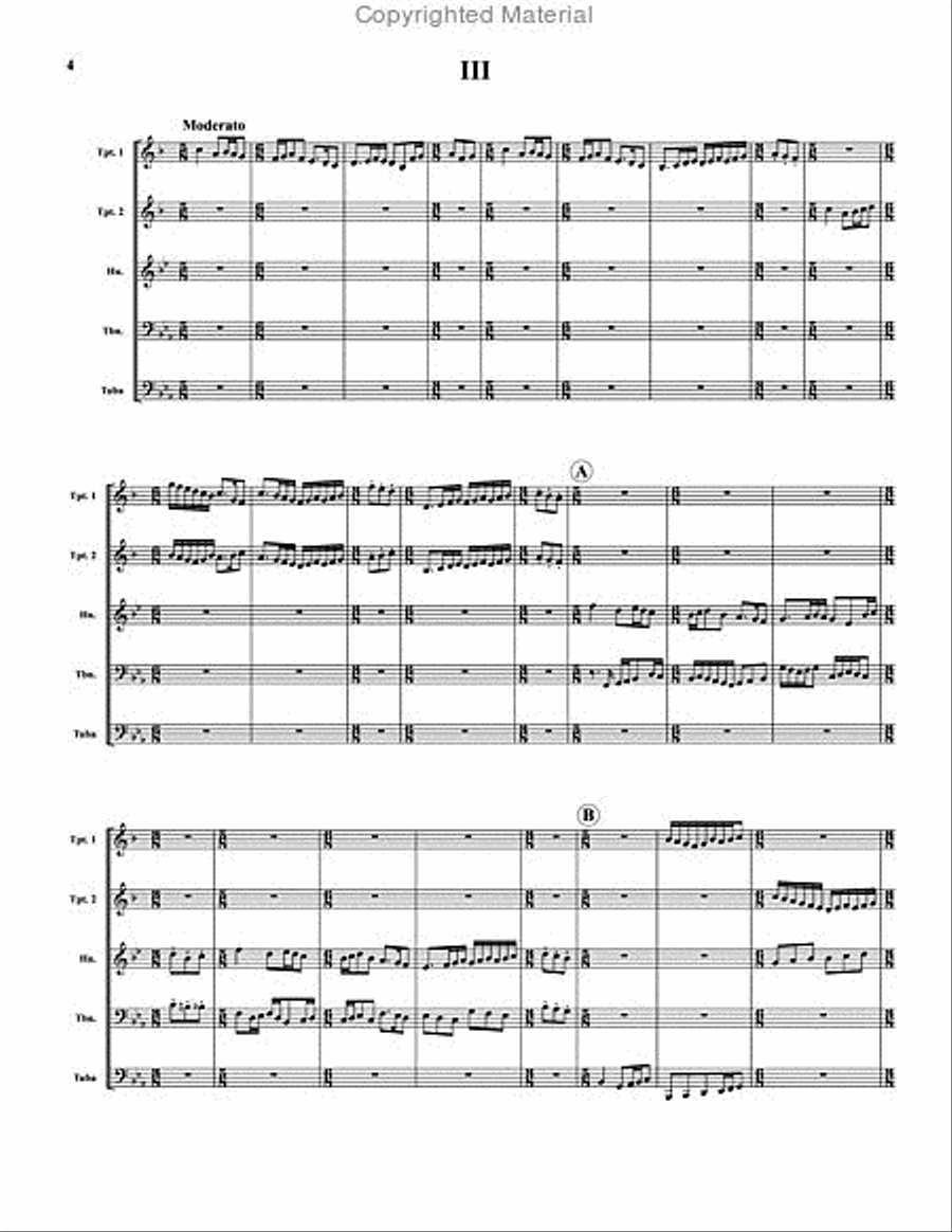Six Miniatures Brass Quintet scores gallery preview page 3