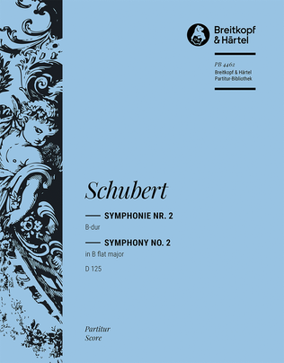 Book cover for Symphony No. 2 in Bb major D 125