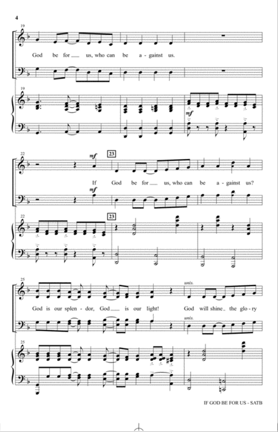 If God Be For Us 4-Part scores gallery preview page 3