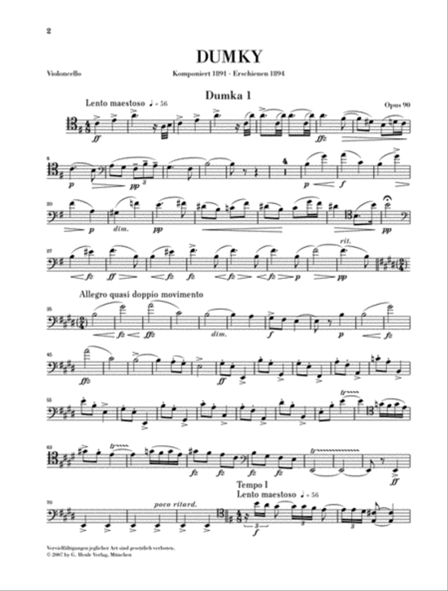 Dumky Piano Trio Op. 90 Piano Trio scores gallery preview page 6
