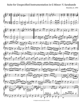 Suite for Unspecified Instrumentation in G Minor: V. Sarabande