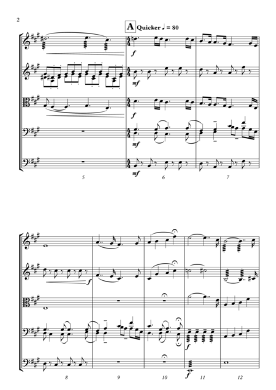 Fantasia: Men of Harlech String Orchestra scores gallery preview page 2