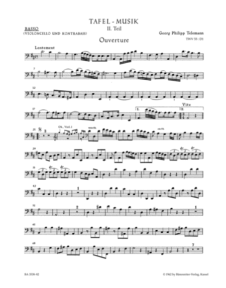 Ouverture und Conclusion aus "Tafelmusik II" D major TWV 55:D1