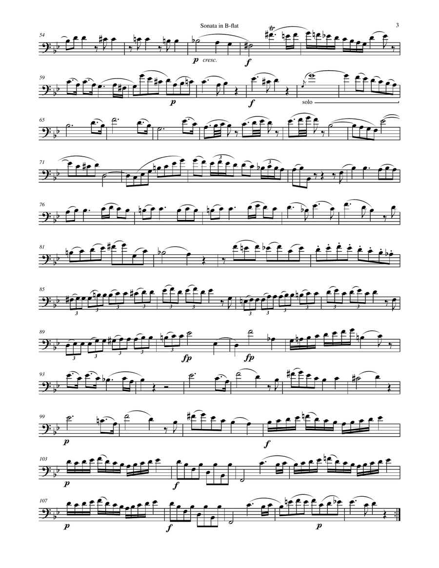 Sonata in B-flat K. 292 for Trombone Duet Trombone Duet scores gallery preview page 3