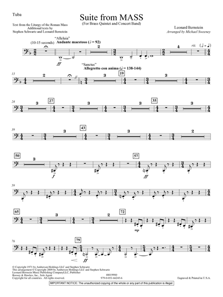 Suite from Mass (arr. Michael Sweeney) - Tuba