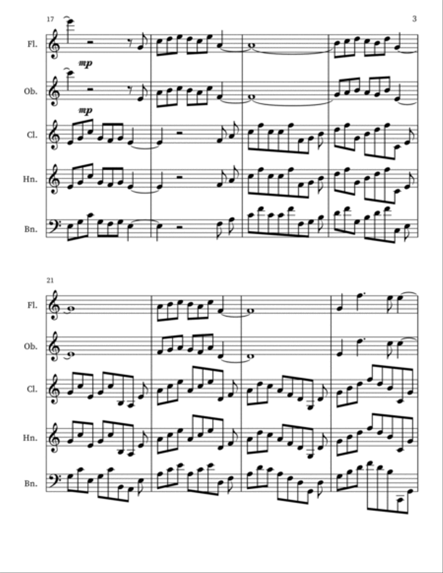 The Homecoming The Homecoming Woodwind Quintet scores gallery preview page 3
