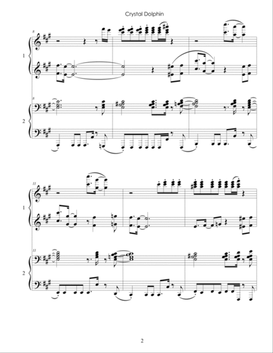 Crystal Dolphin 1 Piano, 4-Hands scores gallery preview page 2