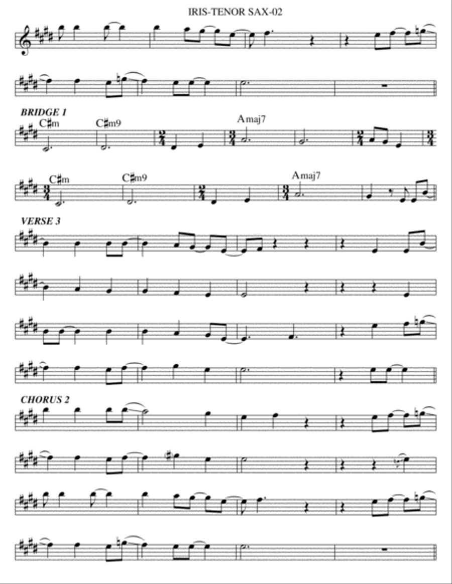 Iris Tenor Saxophone scores gallery preview page 2
