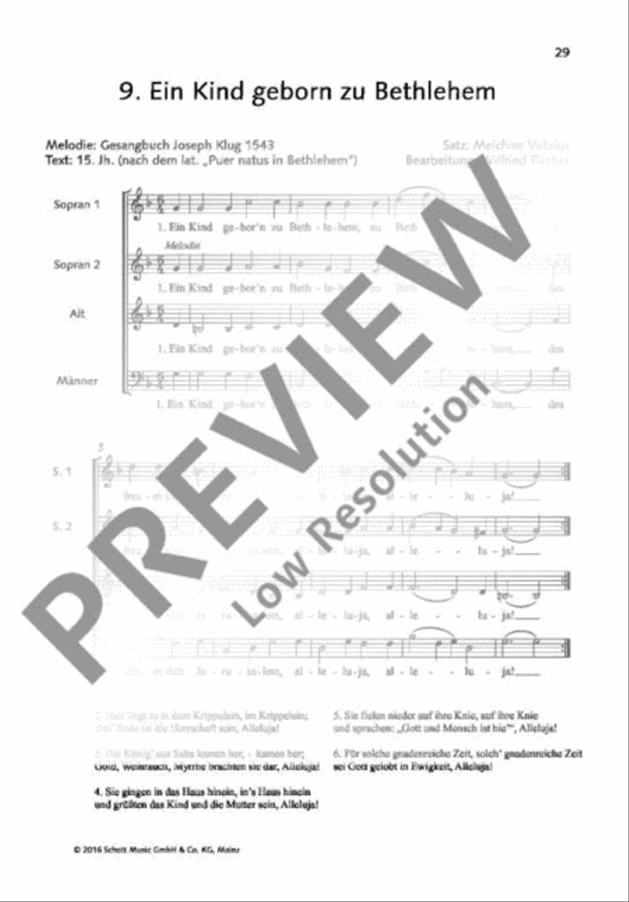 Ein Kind geborn zu Bethlehem Mixed Choir scores gallery preview page 2