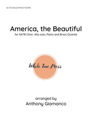 Book cover for AMERICA, THE BEAUTIFUL [Alto solo/piano edition]