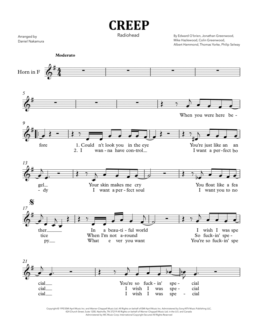 Creep Horn Solo scores gallery preview page 1