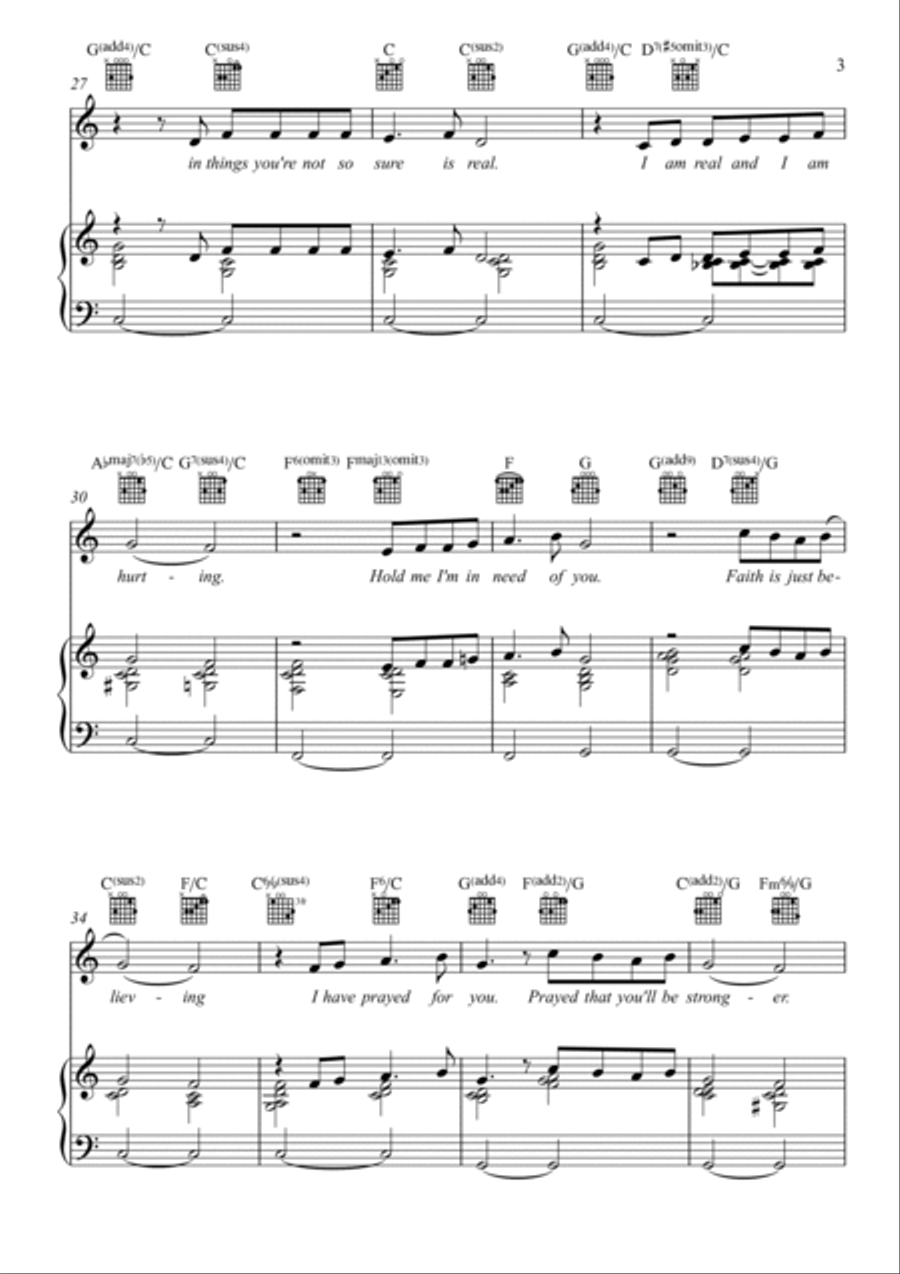 Faith Is Just Believing Faith Is Just Believing Piano, Vocal, Guitar scores gallery preview page 3