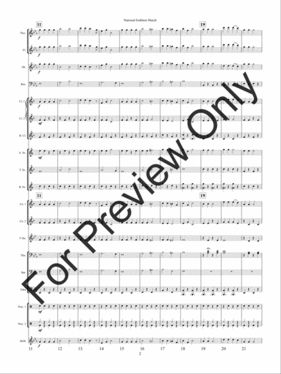 National Emblem March Concert Band scores gallery preview page 5