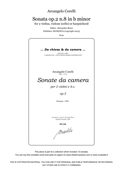 Corelli, Sonata op.2 n.8 in b minor