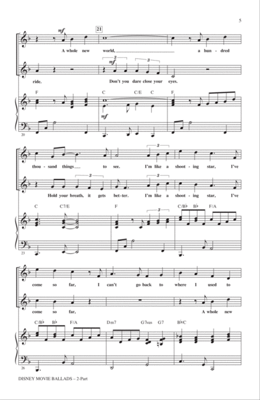 Disney Movie Ballads (Medley) (arr. Mac Huff) 2-Part scores gallery preview page 3