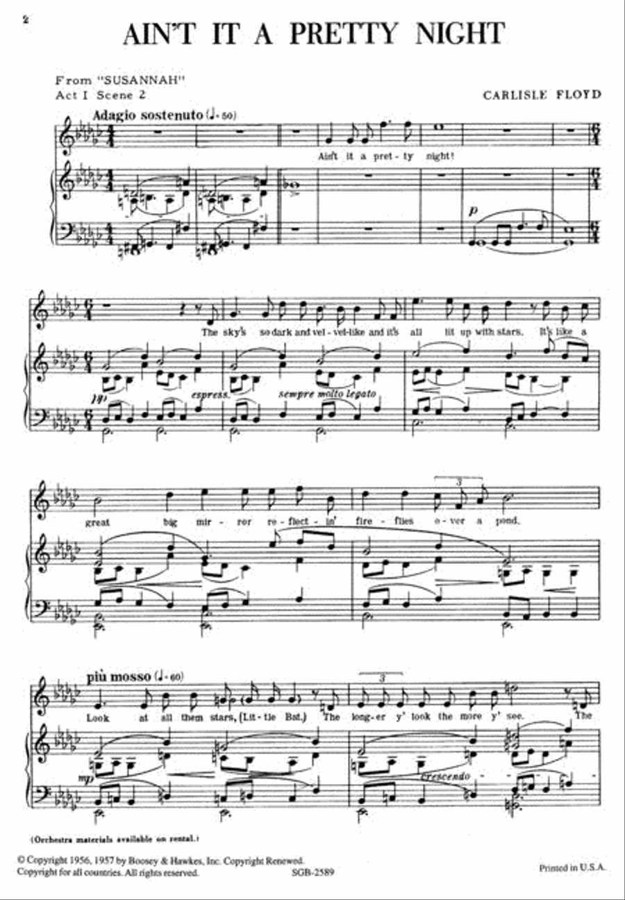 Ain't It a Pretty Night and The Trees on the Mountains Voice scores gallery preview page 2
