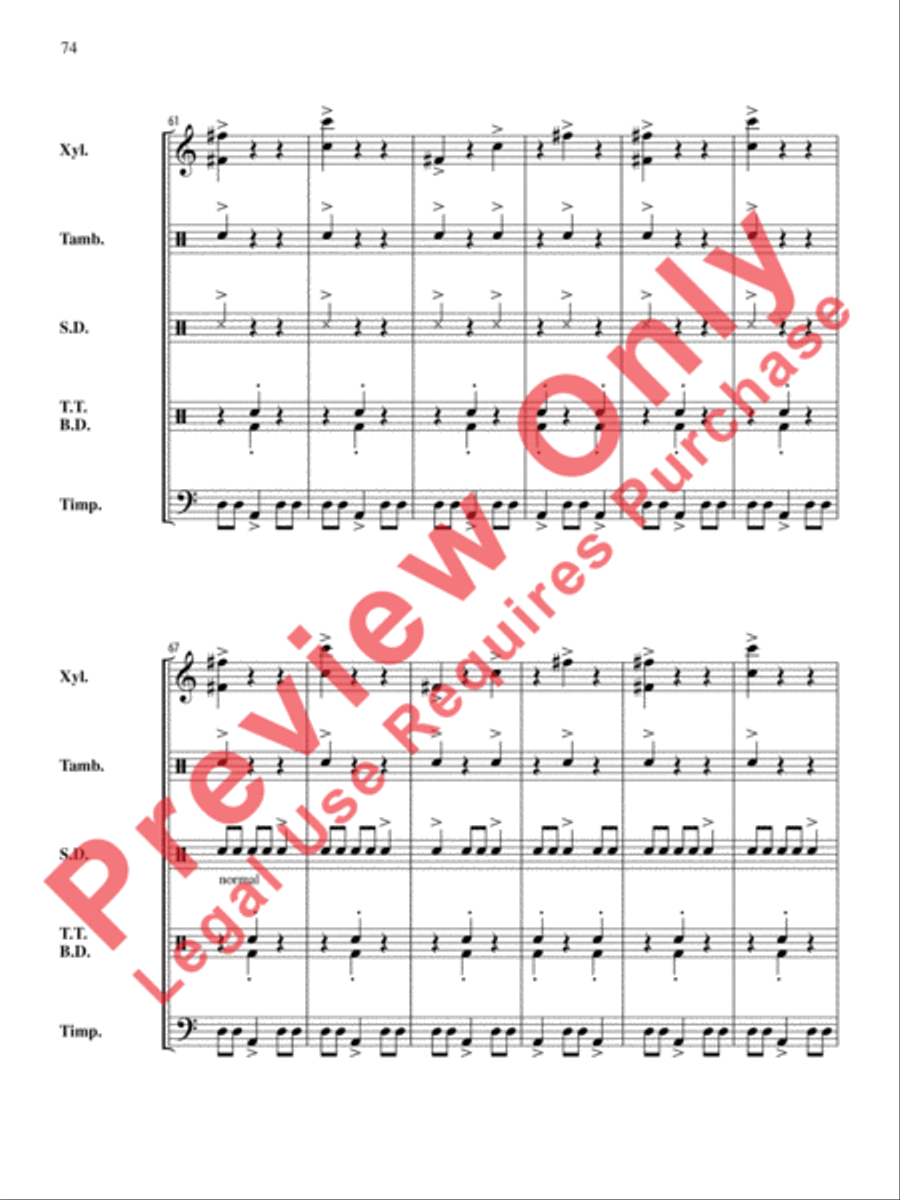 The Anthony J. Cirone Intermediate Percussion Ensemble Collection Percussion Ensemble scores gallery preview page 75