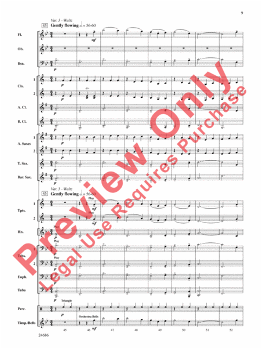 Air and Variations Concert Band scores gallery preview page 10