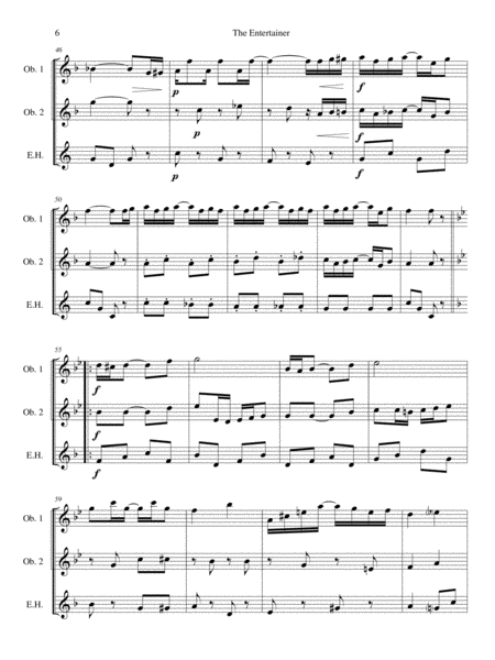 The entertainer by Scott Joplin - Arranged for Double-Reed Trio or Ensemble image number null