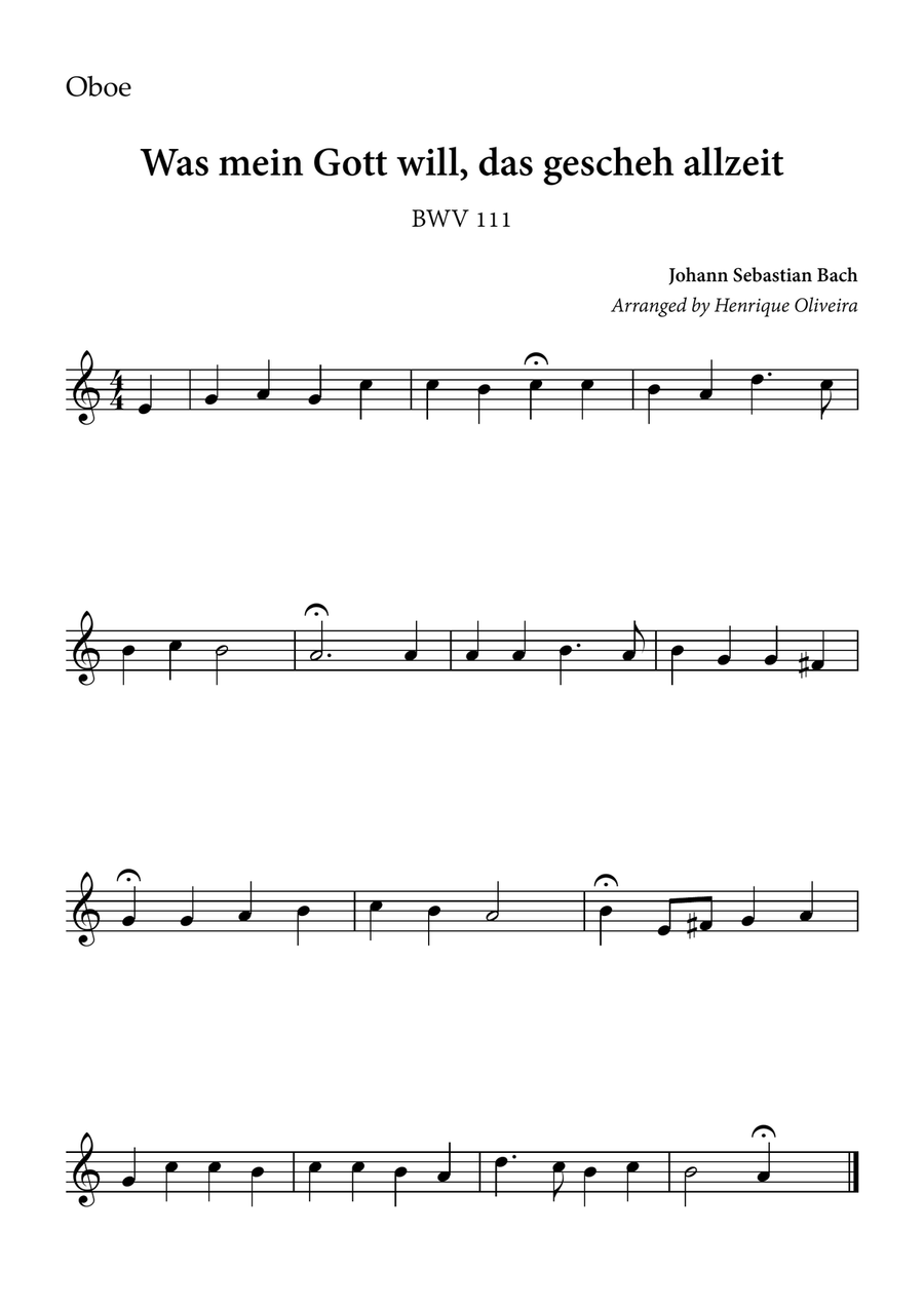 Was mein Gott will, das gescheh allzeit (Oboe and Tuba) - Johann Sebastian Bach Oboe scores gallery preview page 2