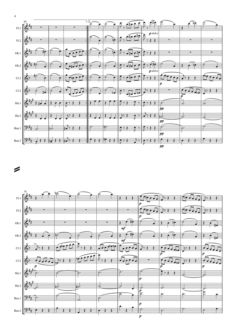 Tchaikovsky: Casse-Noisette (Nutcracker Suite)III.Valse des Fleurs ( Dance of Flowers) - wind dectet Woodwind Quintet scores gallery preview page 4