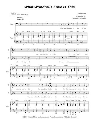 What Wondrous Love Is This (for 2-part choir - (TB)