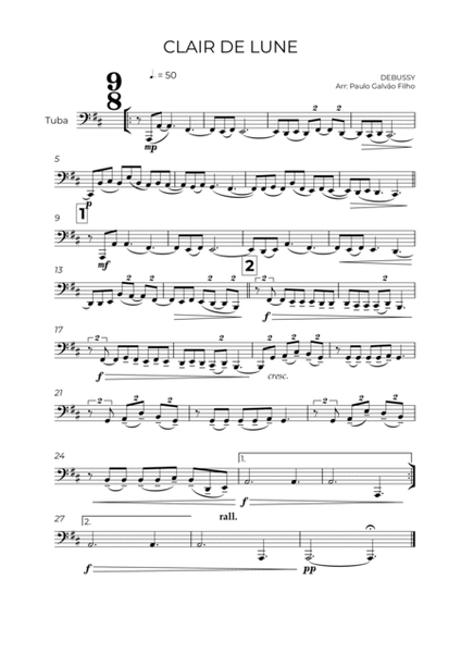 CLAIR DE LUNE – TUBA SOLO image number null