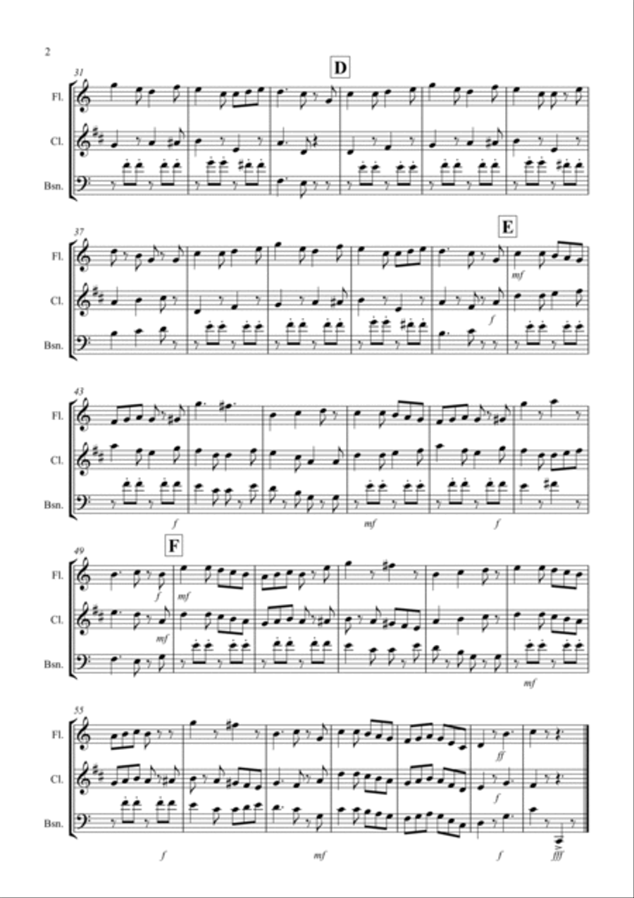 I Saw Three Ships for Wind Trio Woodwind Trio scores gallery preview page 2