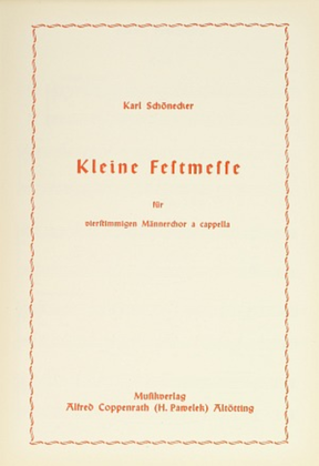 Book cover for Kleine Festmesse