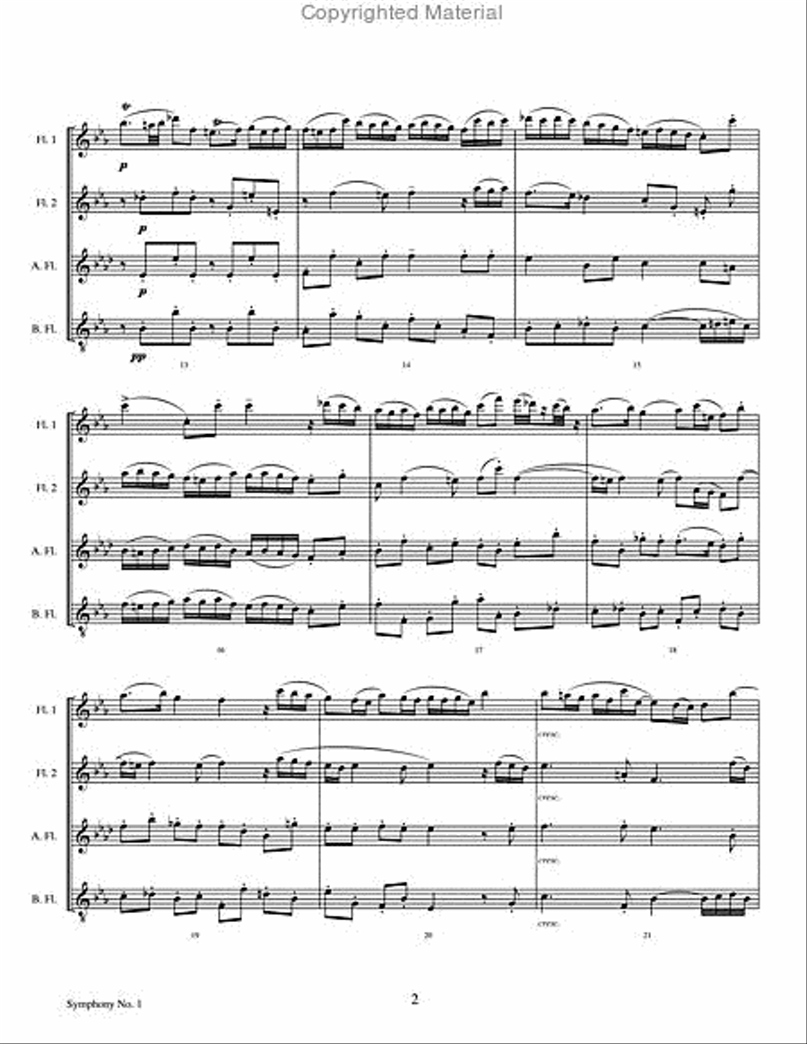 Symphony No. 1 Symphony No. 1 Flute Quartet scores gallery preview page 3