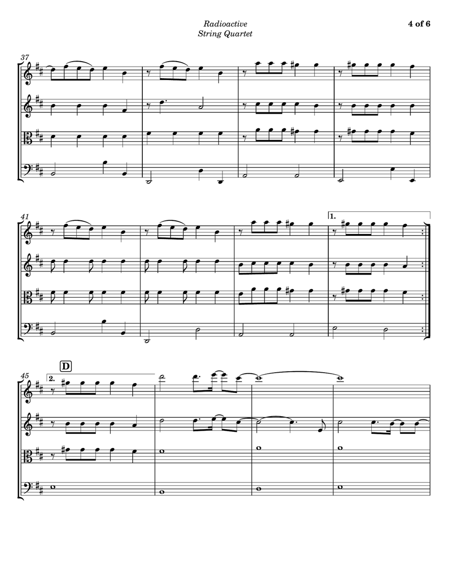 Radioactive String Quartet scores gallery preview page 4