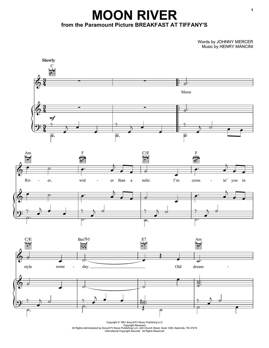 Moon River Acoustic Guitar scores gallery preview page 1