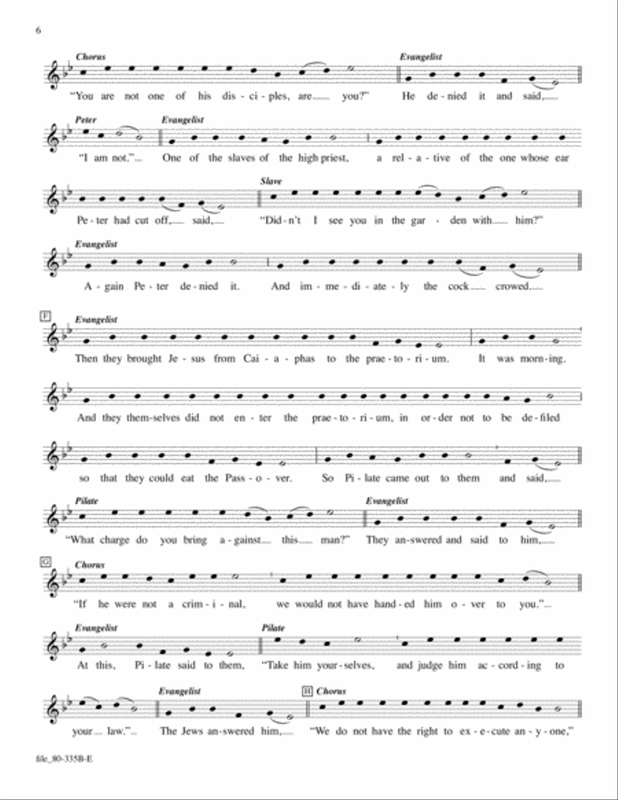 The Passion of Our Lord Jesus Christ according to John (Version without Choir) (Downloadable Version without Choir) Choir scores gallery preview page 6