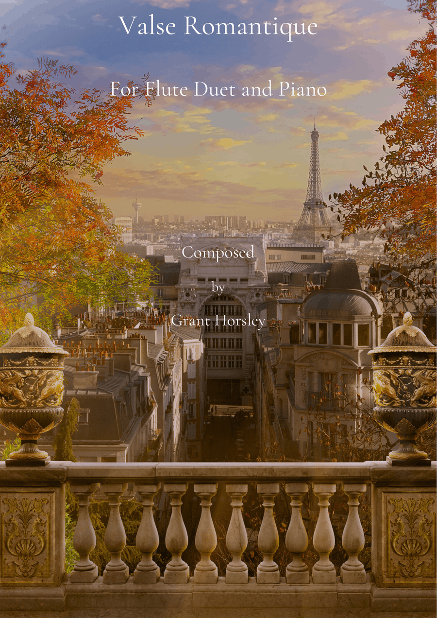 Valse Romantique. Original for Flute Duet and Piano Flute Duet scores gallery preview page 1