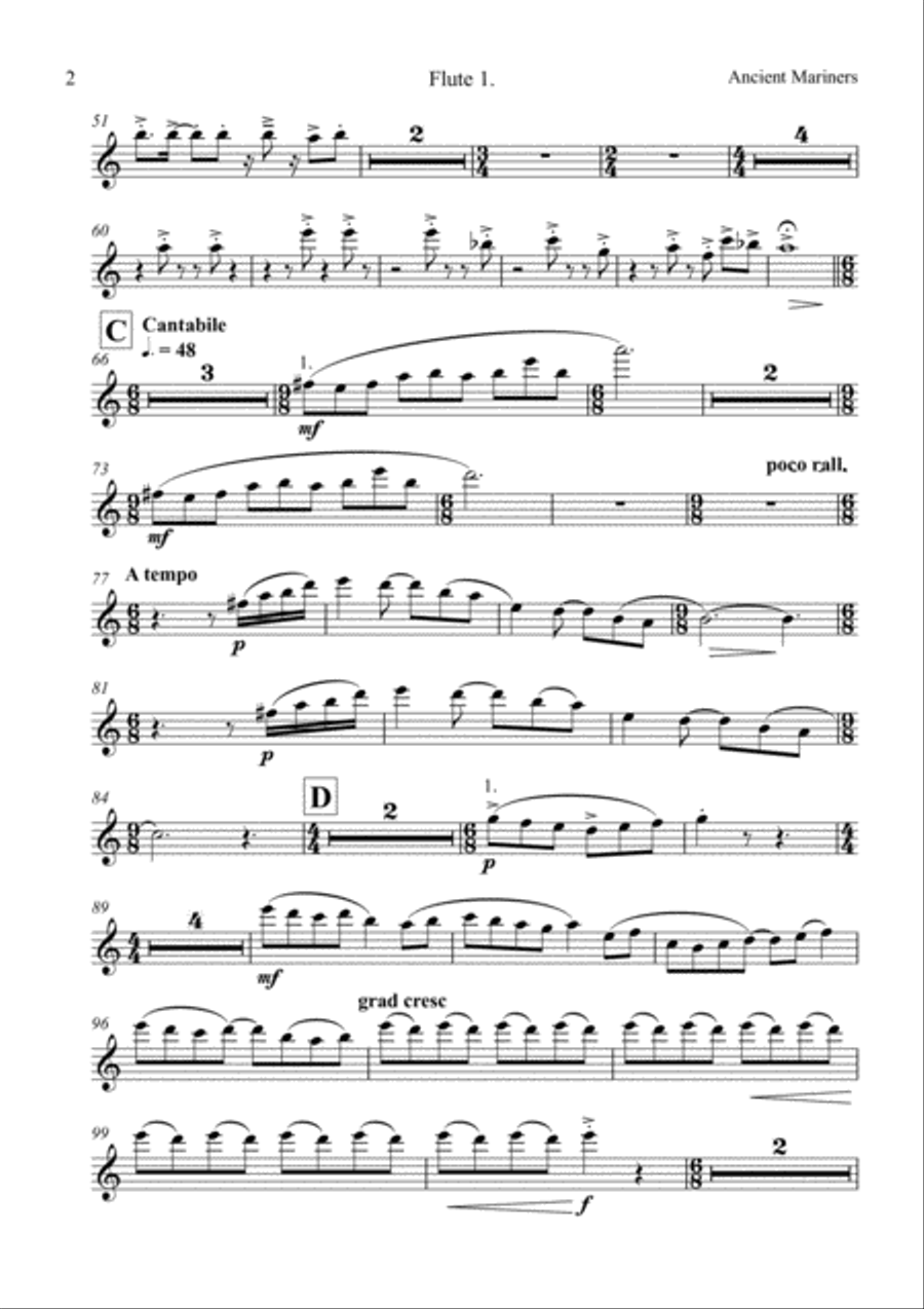 Ancient Mariners Instrument Parts Concert Band scores gallery preview page 6