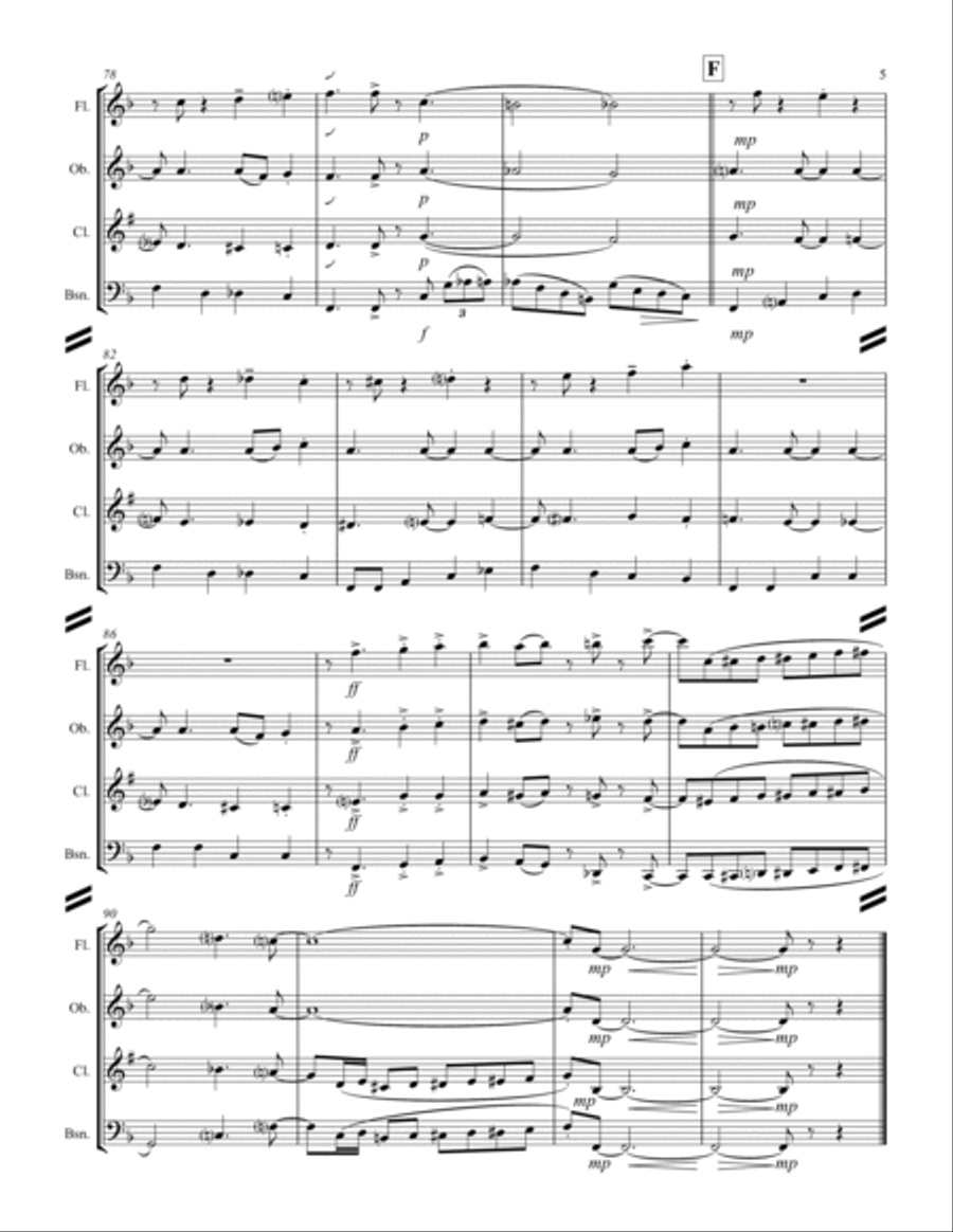 A String Of Pearls Woodwind Quartet scores gallery preview page 6