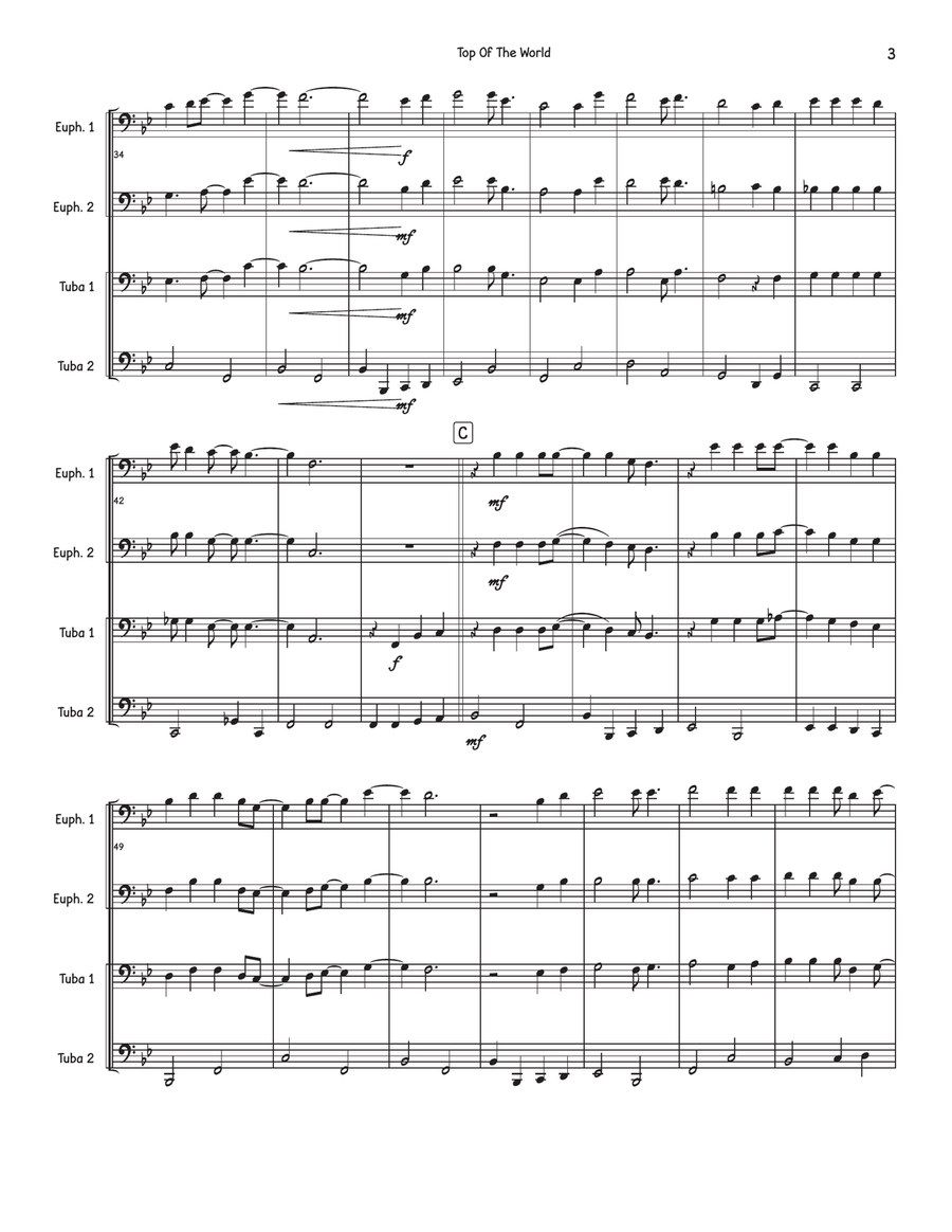 Top Of The World Brass Quartet scores gallery preview page 3