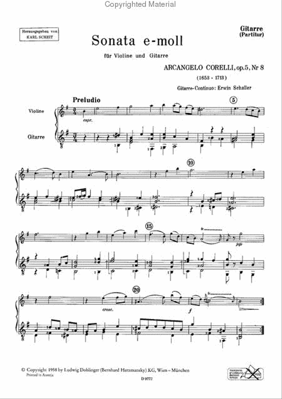 Sonata e-moll op. 5 / 8 School and Community scores gallery preview page 2