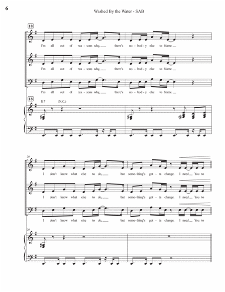 Washed By The Water 3-Part scores gallery preview page 6