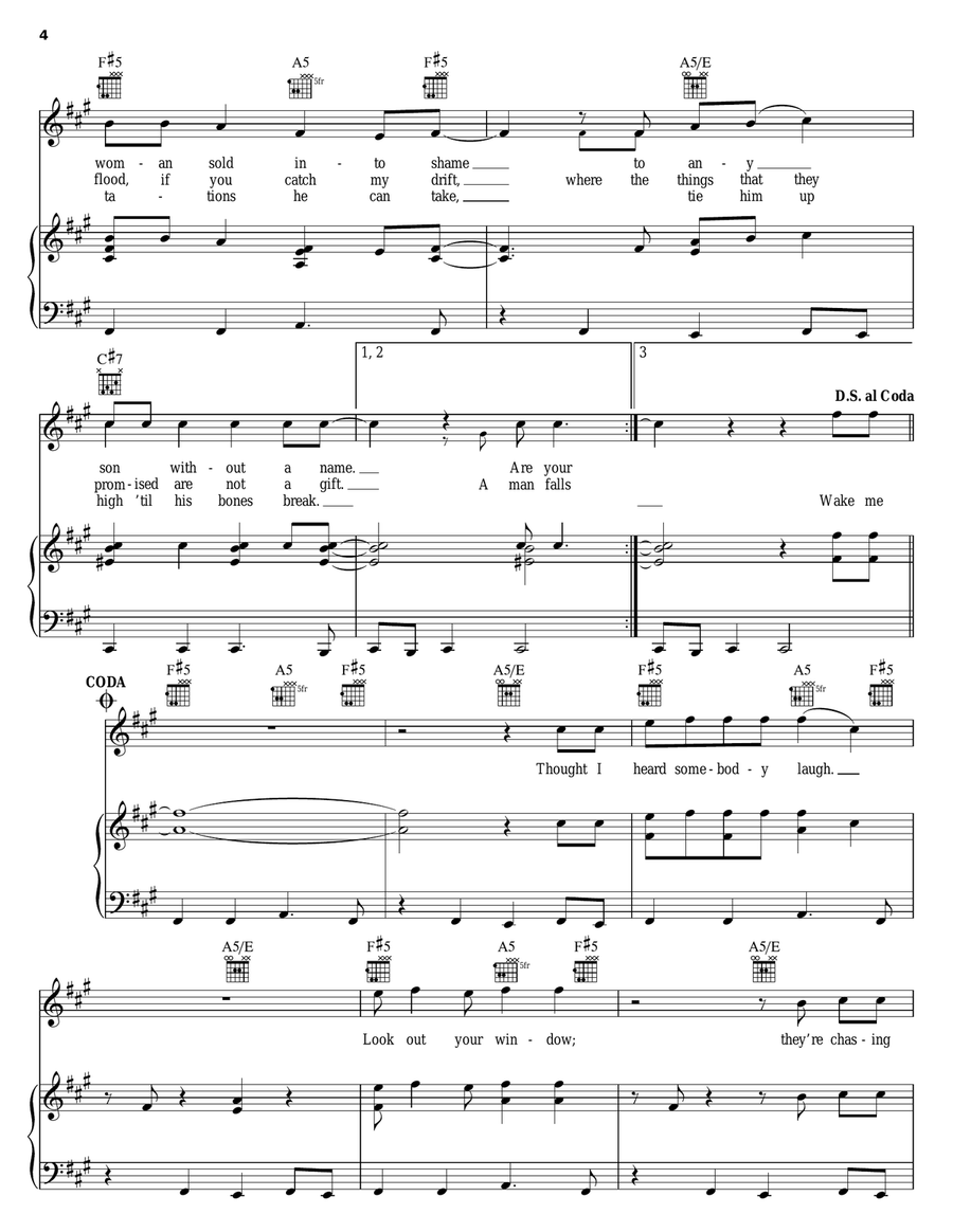 The River In Reverse Piano, Vocal, Guitar scores gallery preview page 4
