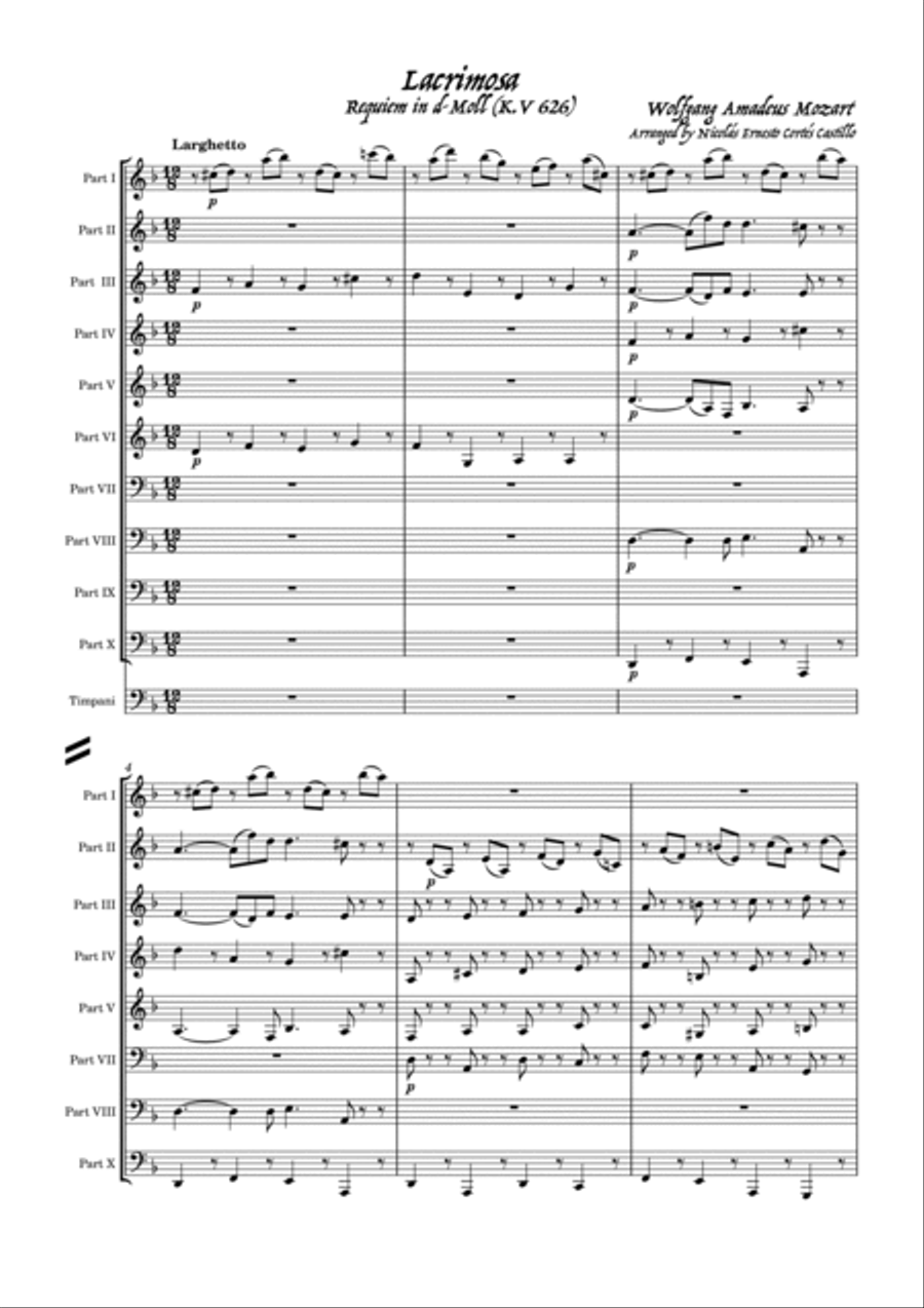 Mozart - Lacrimosa (Flexible Instrumentation) image number null