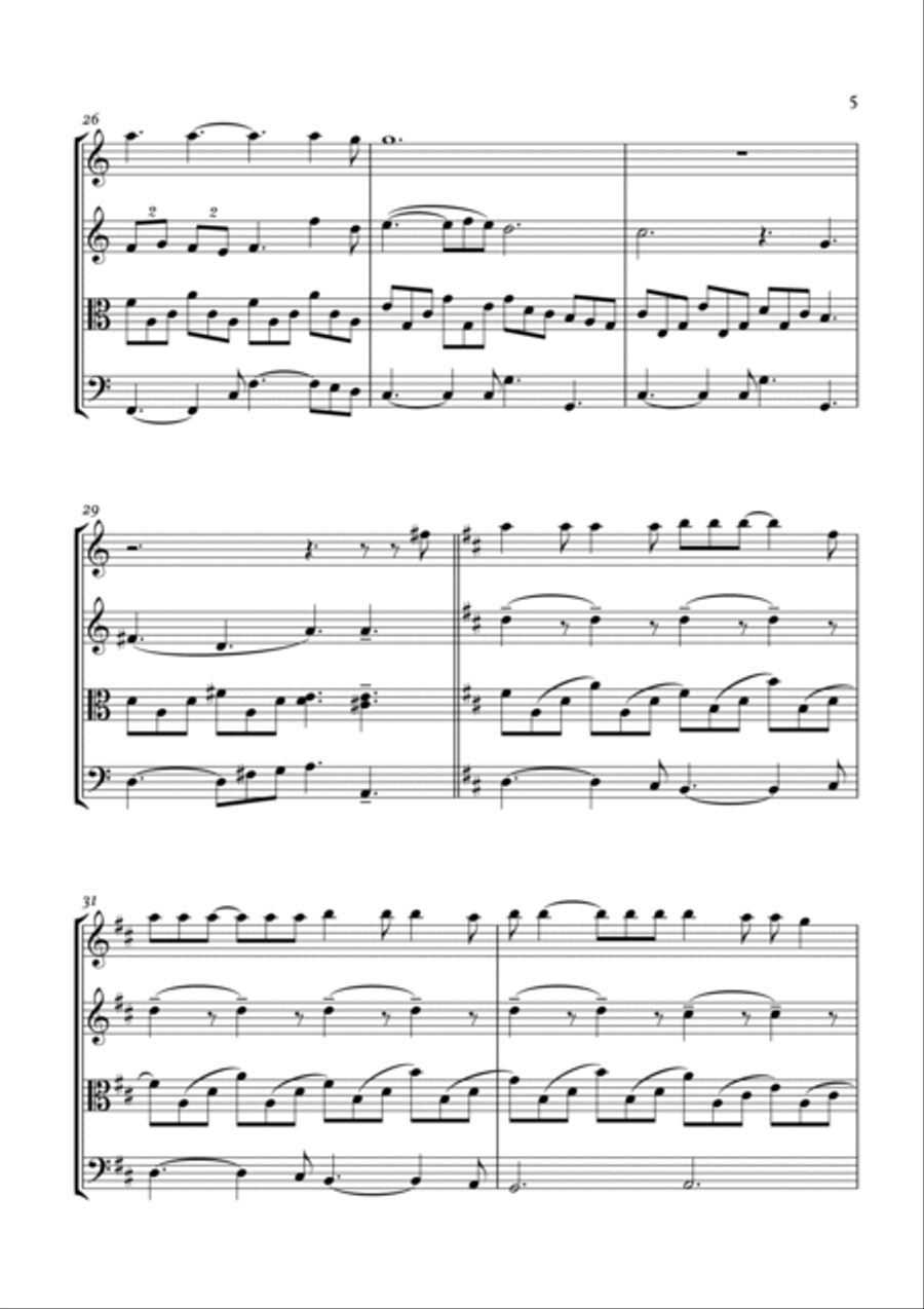 Hallelujah String Quartet scores gallery preview page 6