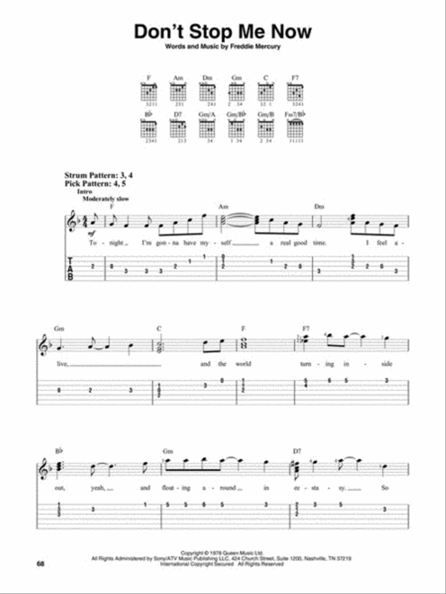 Bohemian Rhapsody Guitar Tablature scores gallery preview page 6
