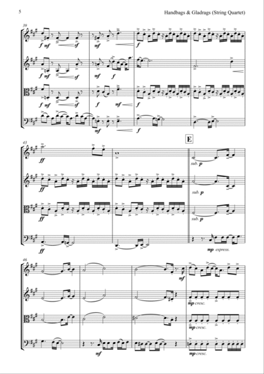 Handbags And Gladrags String Quartet scores gallery preview page 6