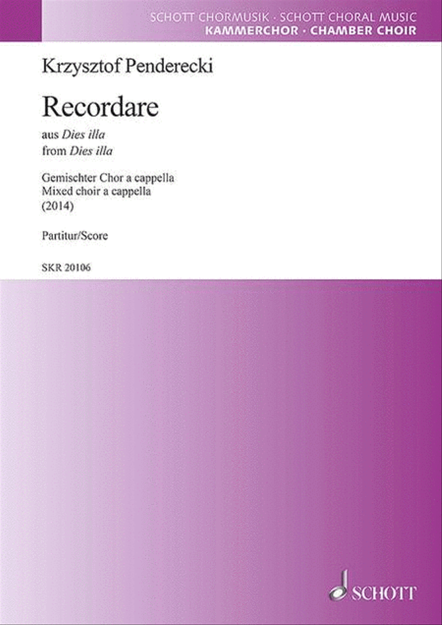 Recordare Recordare A Cappella scores gallery preview page 1