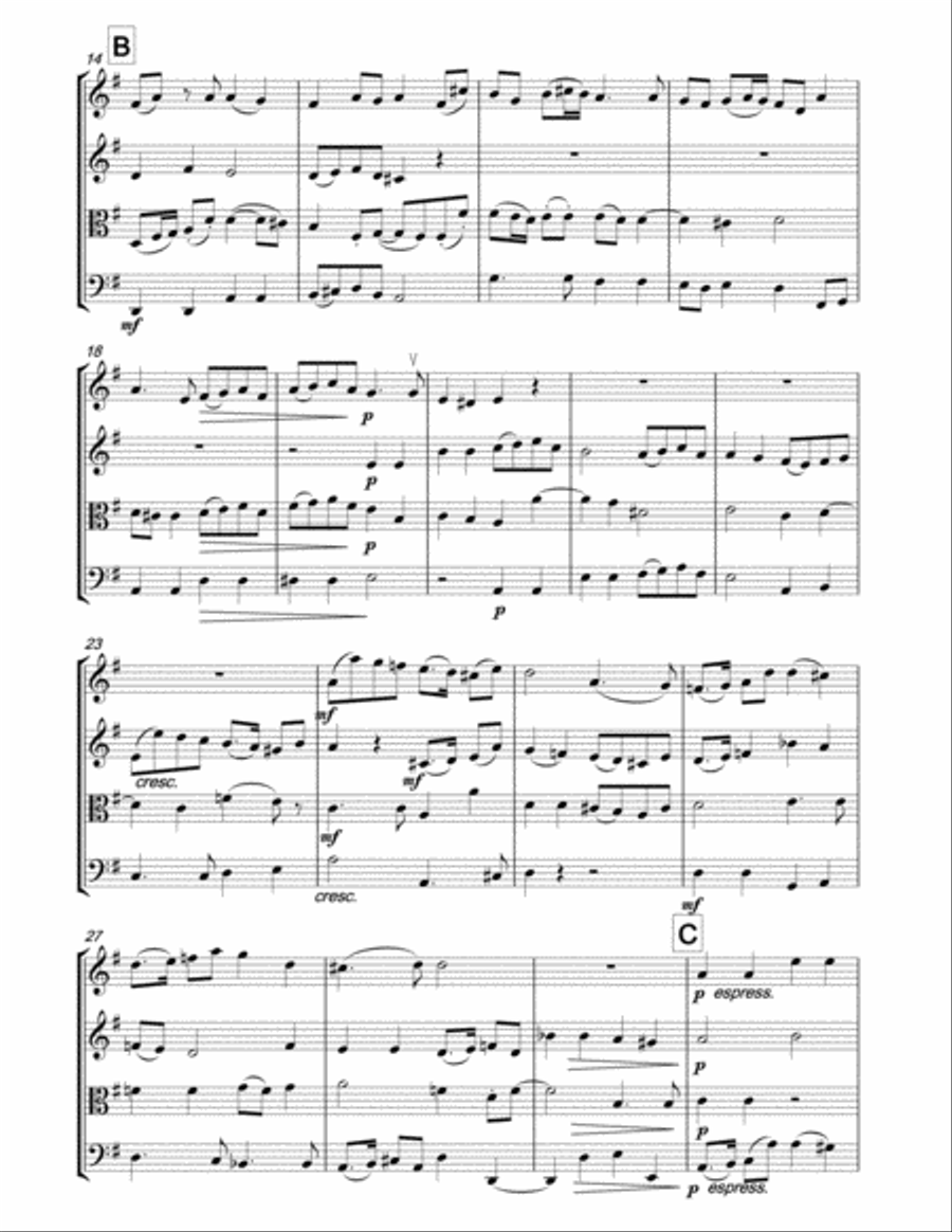 IAN BUTTERWORTH Baa Baa Black Sheep Fugue for string quartet String Quartet scores gallery preview page 3